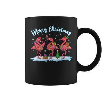Frohe Weihnachten Rosa Flamingo Weihnachtsmütze Xmas Lights Tassen - Geschenkecke