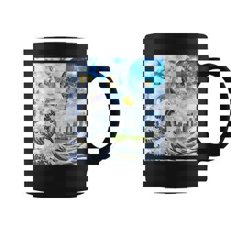 Frutiger Aero Aesthetic Tech Great Wave Of Kanagawa Fishes Coffee Mug | Mazezy