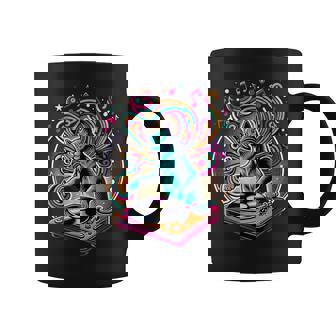 Fun Funky Music Cat Trippy DJ Turntable EDM Trip Hop Kitty Coffee Mug | Mazezy