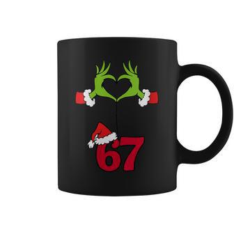 67 Meme Green Christmas Hands Humor Coffee Mug - Thegiftio UK
