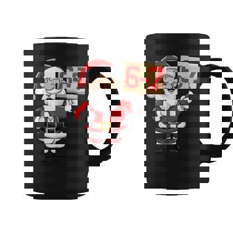 67 Santa Claus Six Seven Meme Christmas Decorations Coffee Mug - Monsterry