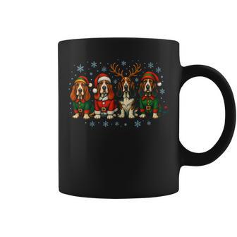Basset Hound Dog Christmas Santa Hat Xmas Family Coffee Mug - Thegiftio UK