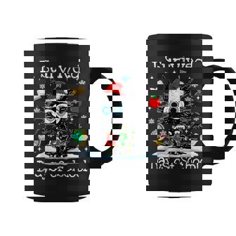 Black Cat Christmas I Survived 67 Days Of School Coffee Mug | Mazezy