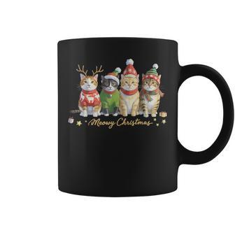 Cats Reno Luz Navidad Gato Divertido Papá Noel Gato Navidad Taza de café - Regaloses