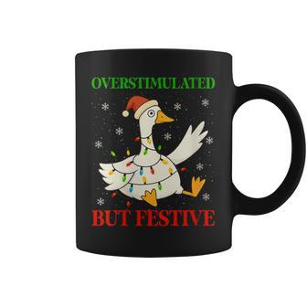 Christmas Goose Overstimulated But Festive Humor Party Coffee Mug - Thegiftio UK