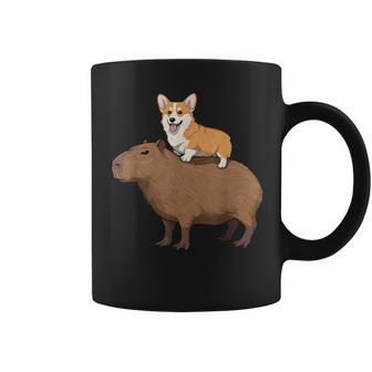 Corgi Riding Capybara Coffee Mug - Monsterry