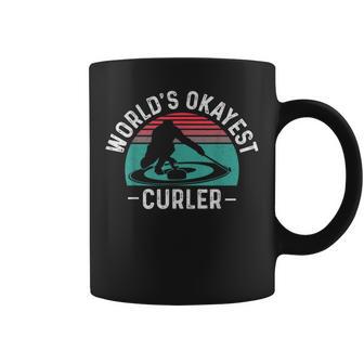 Curling & Stuff Curler By Dimmerch Women's Black Modern Letter Print Crew Neck Coffee Mug - Thegiftio UK