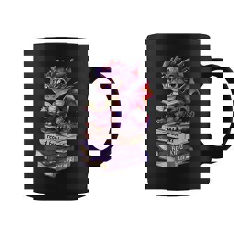 Cute Dragon Read Books Be Kind Stay Weird Book Lover Coffee Mug | Mazezy