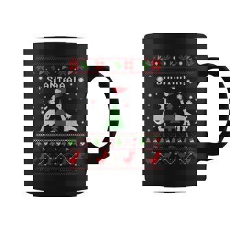 Dinosaur Christmas Ugly Sweater Santa Meteor Xmas Coffee Mug | Seseable CA