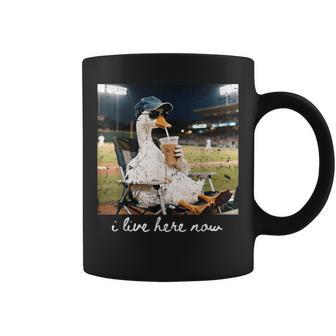 Goose Ballfield Baseball Field I Live Here Now Coffee Mug - Thegiftio