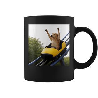 Labrador Dog Riding Roller Coaster Meme For Dog Lovers Coffee Mug - Monsterry