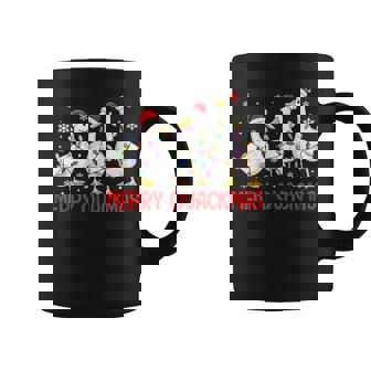 Merry Quackmas Duck Santa Hat Christmas Lights Duck Coffee Mug - Thegiftio