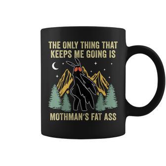 Mothman Fat Ass Vintage Cryptid Mothman Meme Coffee Mug - Thegiftio UK