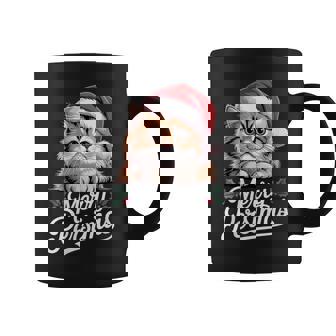 Persian Cat Santa Hat Christmas Lights Coffee Mug | Seseable CA