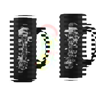 Pickle Santa Hat Christmas Lights Xmas Women Coffee Mug - Seseable