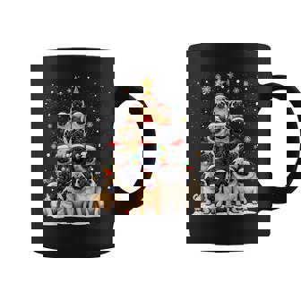 Pug Christmas Lights Tree Dog Lover Xmas Coffee Mug | Mazezy
