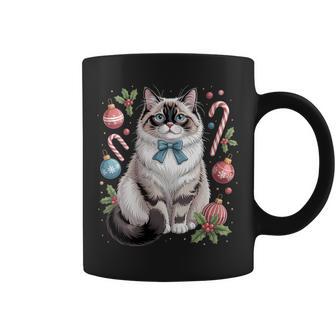 Ragdoll Cat Santa Hat Christmas Lights Coffee Mug - Thegiftio