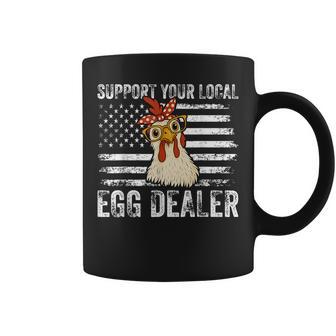 Retro Chicken Farmer Support Your Local Egg Dealer Coffee Mug - Thegiftio