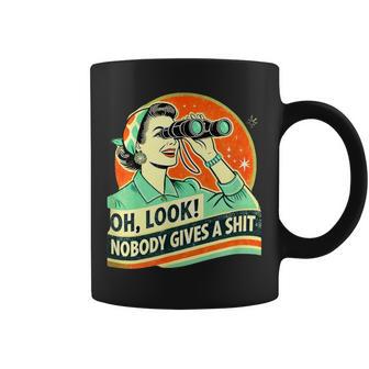 Retro Female Oh Look No One Gives A Shit Coffee Mug - Thegiftio UK