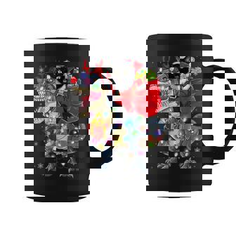 Santa Cat Riding Dinosaur Xmas Lights Coffee Mug - Thegiftio