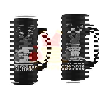 Santa Claus Stuck In Chimney Holiday Christmas Pun Coffee Mug | Seseable UK