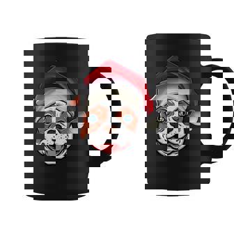 Santa Hat Xmas Pajamas American Bulldog Dog Christmas Coffee Mug | Mazezy