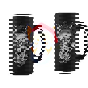 Santa Hat Xmas Pajamas Blue Heeler Dog Christmas Coffee Mug | Mazezy