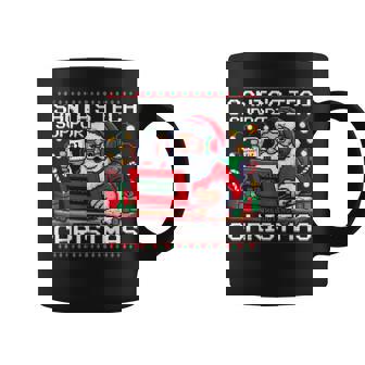 Santa's Tech Support Rebooting Christmas Ugly Sweater Coffee Mug | Mazezy