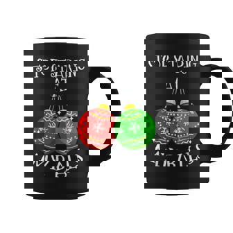 Sarcasm Christmas Humor Stop Staring At My Balls Mens Coffee Mug - Thegiftio