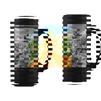 St Patrick's Day Cat Selfie With Leprechaun Coffee Mug | Mazezy