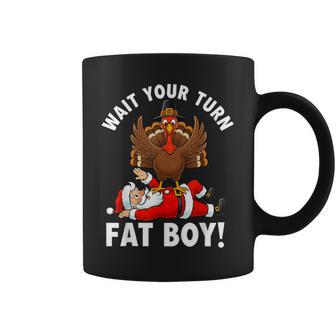 Thanksgiving Christmas Turkey Vs Santa For Women Coffee Mug - Thegiftio UK