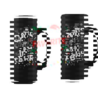 Xmas Lighting Santa's Favorite Math Teacher Christmas Coffee Mug | Mazezy