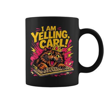 I Am Yelling Carl Donut Cat Meme Coffee Mug - Thegiftio