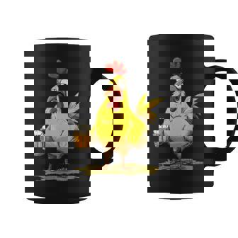 Gallo De Dibujos Animados Con Cerveza Para Los Amantes Del Pollo Del Partido Taza de café - Regaloses