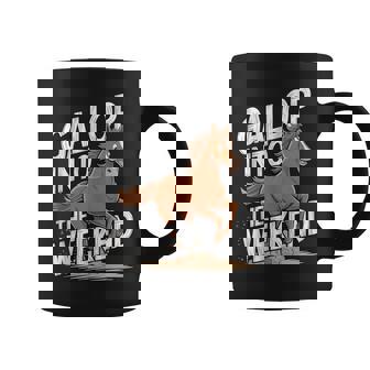 Gallop Into The Weekend Horse Lover Equestrianism Tank Top Coffee Mug | Mazezy