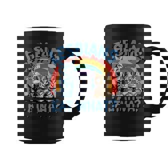 Gay Pride Month LGBT Rainbow Flag Cats Lesbians Eat What Coffee Mug | Mazezy