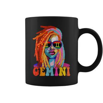 Gemini Queen African American Loc'd Zodiac Sign Coffee Mug - Thegiftio UK