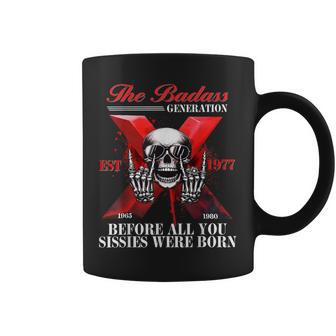 Gen X Badass Generation Lustigeskelett Gen X Est 1977 Tassen - Geschenkecke