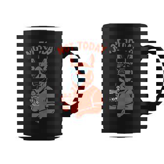 German Shepherd Not Today Hipster Drinking Soda Vintage Art Tank Top Coffee Mug | Mazezy