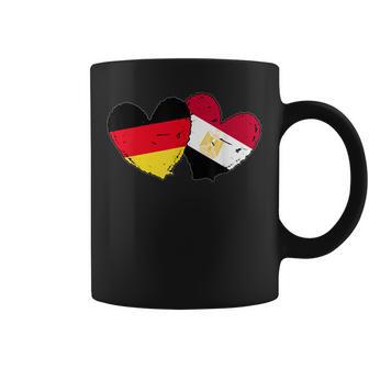 Germany Egypt Heart Flags German Egyptian Love Pride Coffee Mug | Mazezy