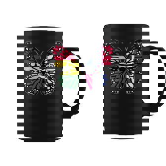 Ghana And Dominican Mix Butterfly Half Ghanaian Dominicana Coffee Mug | Mazezy