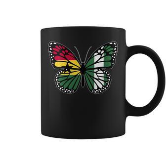 Ghana And Nigeria Mix Butterfly Half Ghanaian Nigerian Roots Coffee Mug | Mazezy
