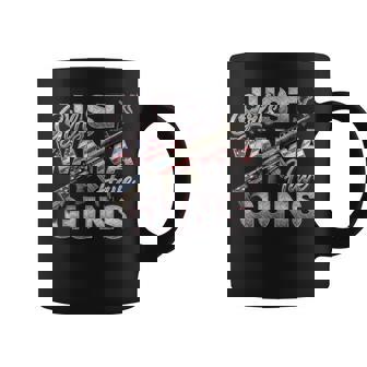 Girls Just Wanna Have Guns Patriotic Rifle USA Flag Coffee Mug | Mazezy