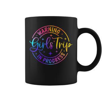 Girls Trip Warning In Progress Besties Trip Summer Vacation Coffee Mug - Thegiftio UK