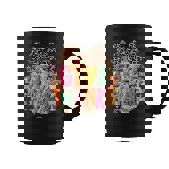 Give Thanks Fall Leopard Coquette Bow Preppy Thanksgiving Coffee Mug - Monsterry