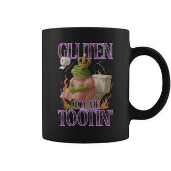 Gluten Got Me Tootin Sarcastic Gluten Frog Meme Celiac Coffee Mug | Seseable CA