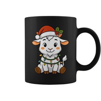 Goat Christmas Tree Lights Pajamas Girls Boys Xmas Graphic Print Coffee Mug - Monsterry