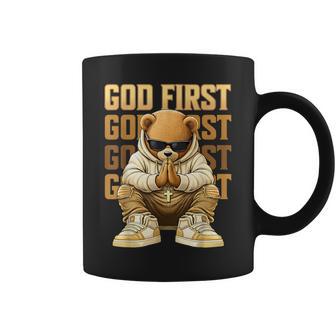 God First Hip Hop Teddy Bear Christian Streetwear Boys Ns Coffee Mug - Seseable