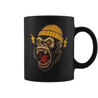 Gorila Tatuajeintage Clásico Americano Oldchool Tatuajes Taza de café - Regaloses