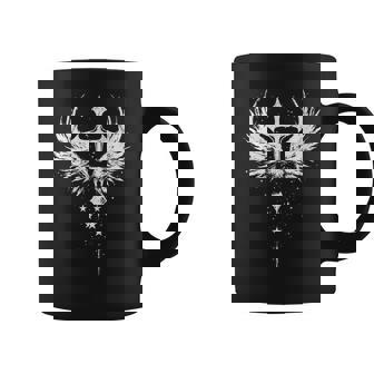 Gothic Cross With Wings Alt Aesthetic Coffee Mug | Mazezy